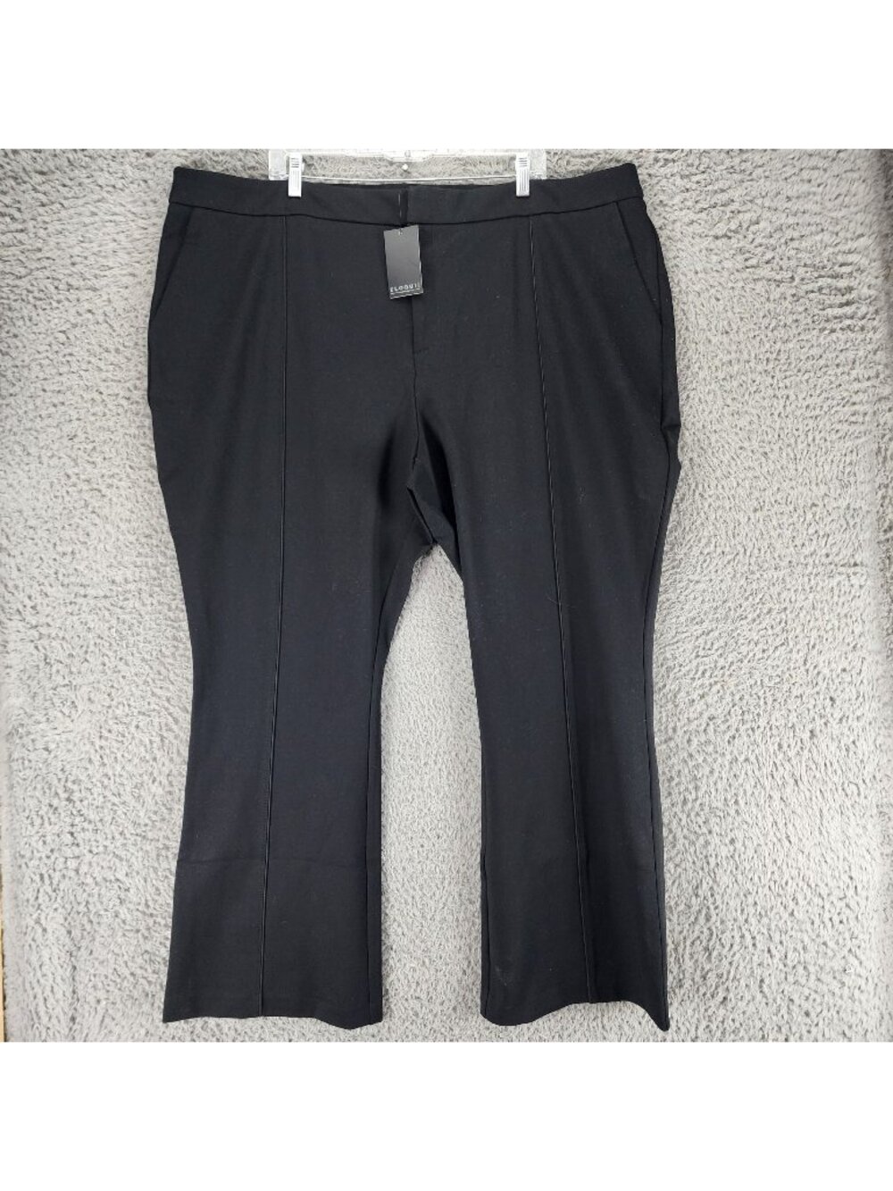 Eloquii Pants Womens 26 Plus Black Stretch Work Wear Flare Trousers *NWT*